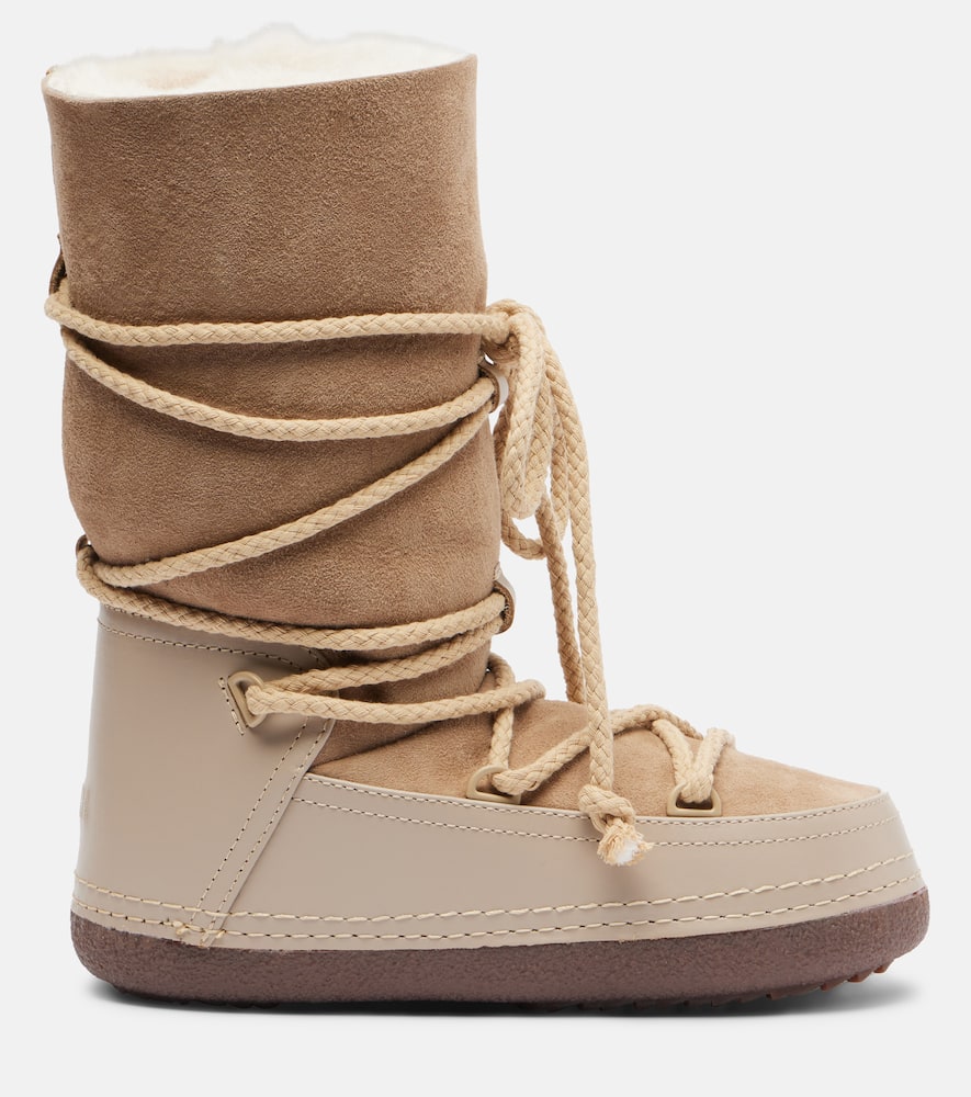 Inuikii Classic Shearling-lined Suede Snow Boots In Neutral