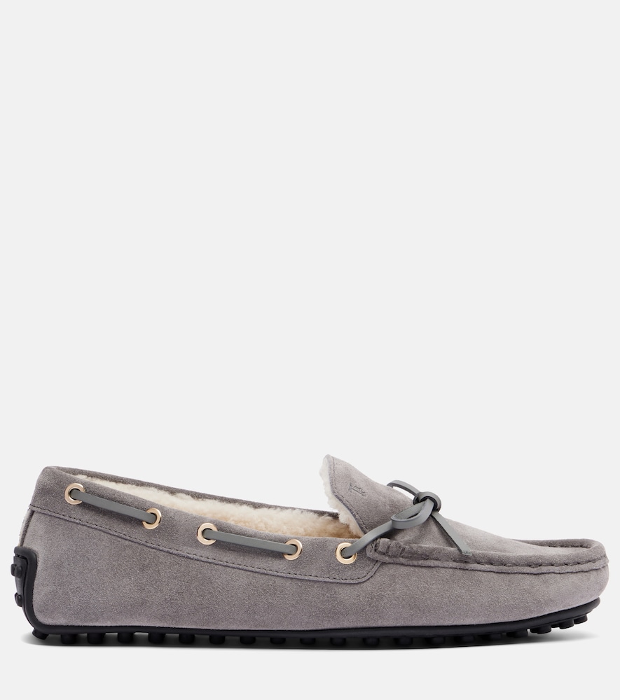  Tod's Tod's Gommino Shearling-lined Suede Boat Shoes 