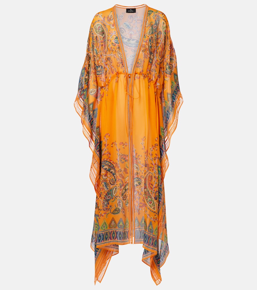 Etro Women's Orange Embroidered Semi-Sheer Beach Cover-Up - Mytheresa