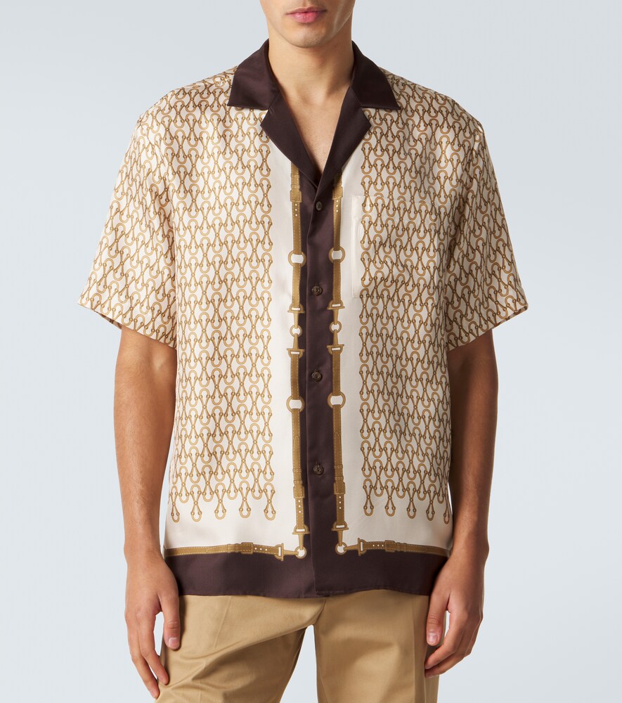  Gucci Gucci Bedrucktes Hemd Aus Seiden-twill 