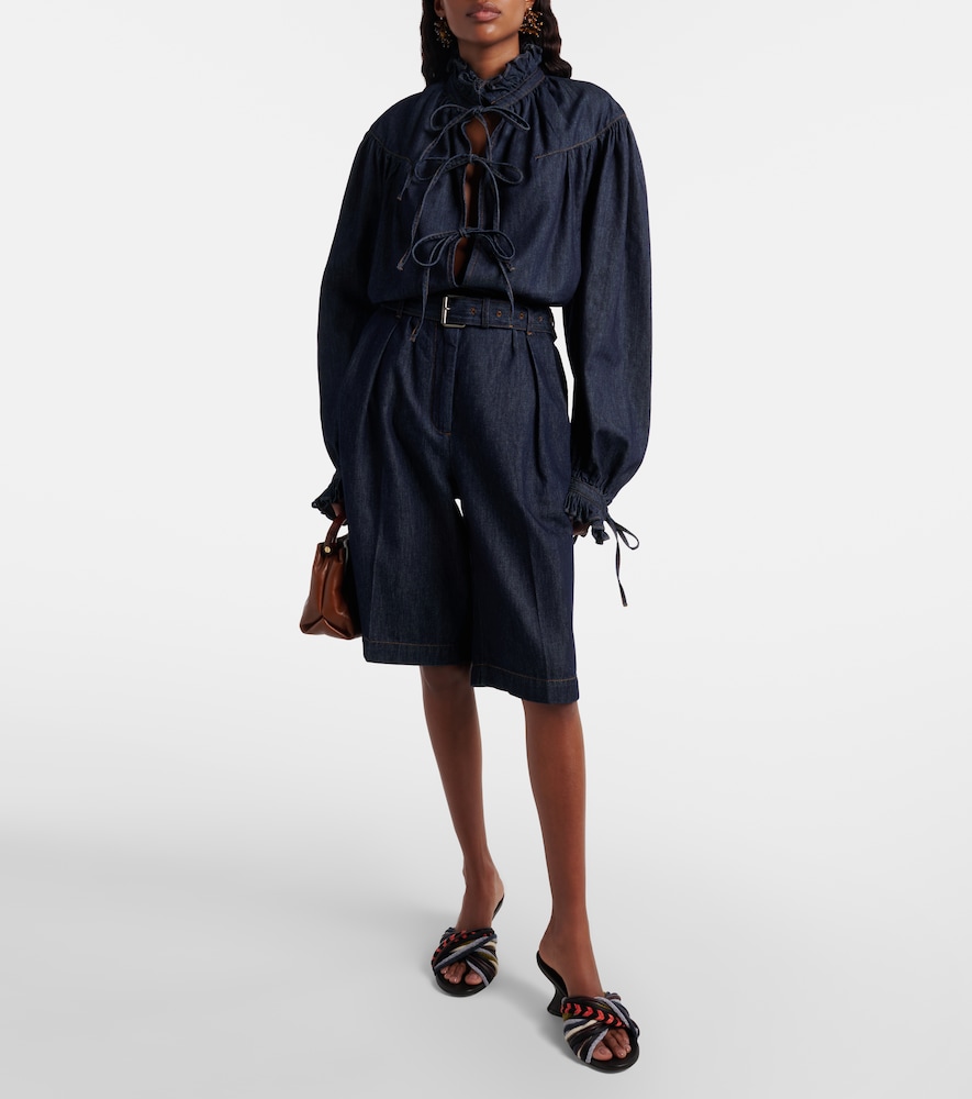 Dries Van Noten Ruffled cotton blouse