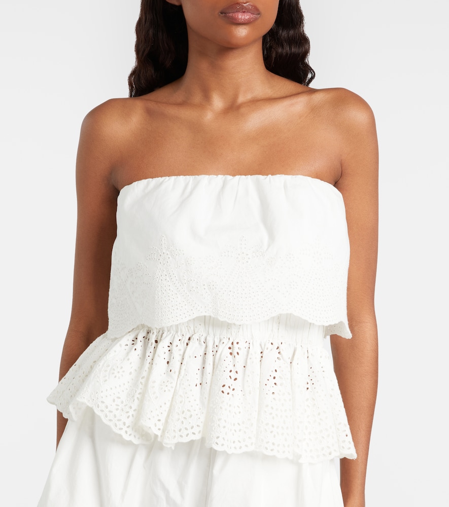 Beryl Broderie Anglaise Peplum Cotton Top