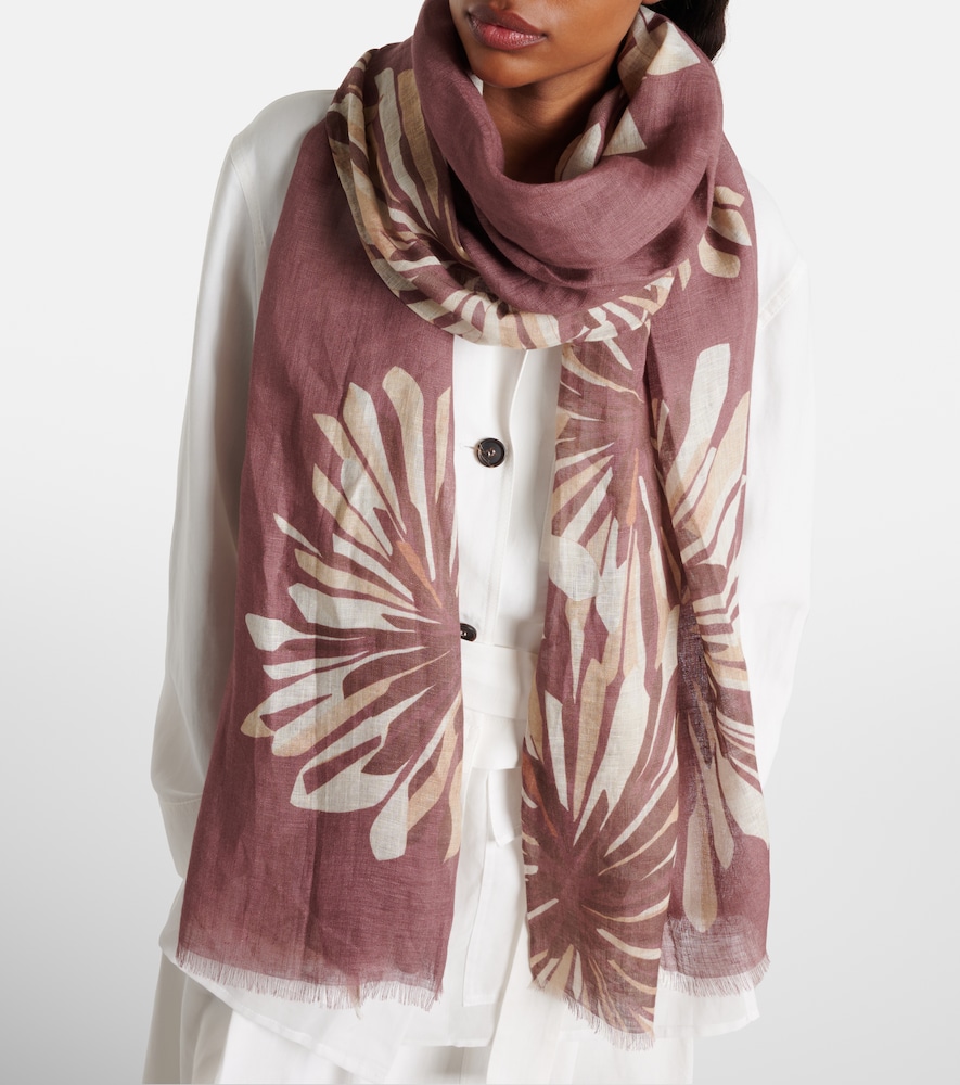 Brunello Cucinelli Floral linen scarf