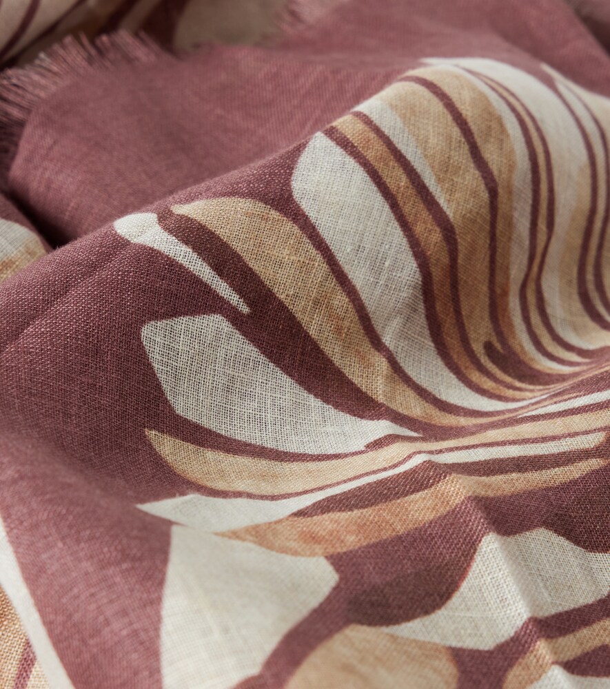  Brunello Cucinelli Brunello Cucinelli Floral Linen Scarf 