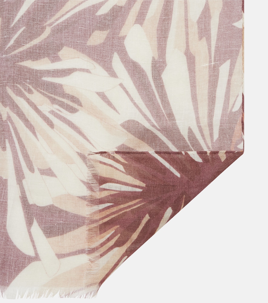  Brunello Cucinelli Brunello Cucinelli Floral Linen Scarf 