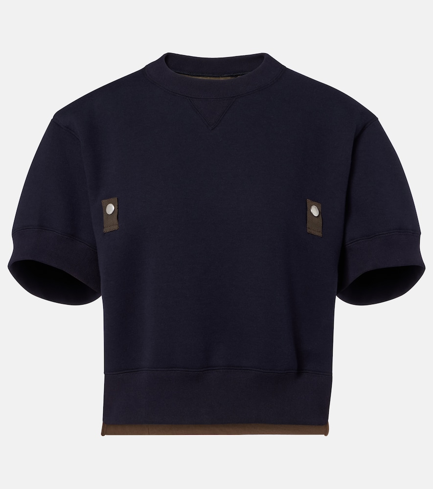 Sacai Cotton-blend and twill sweatshirt