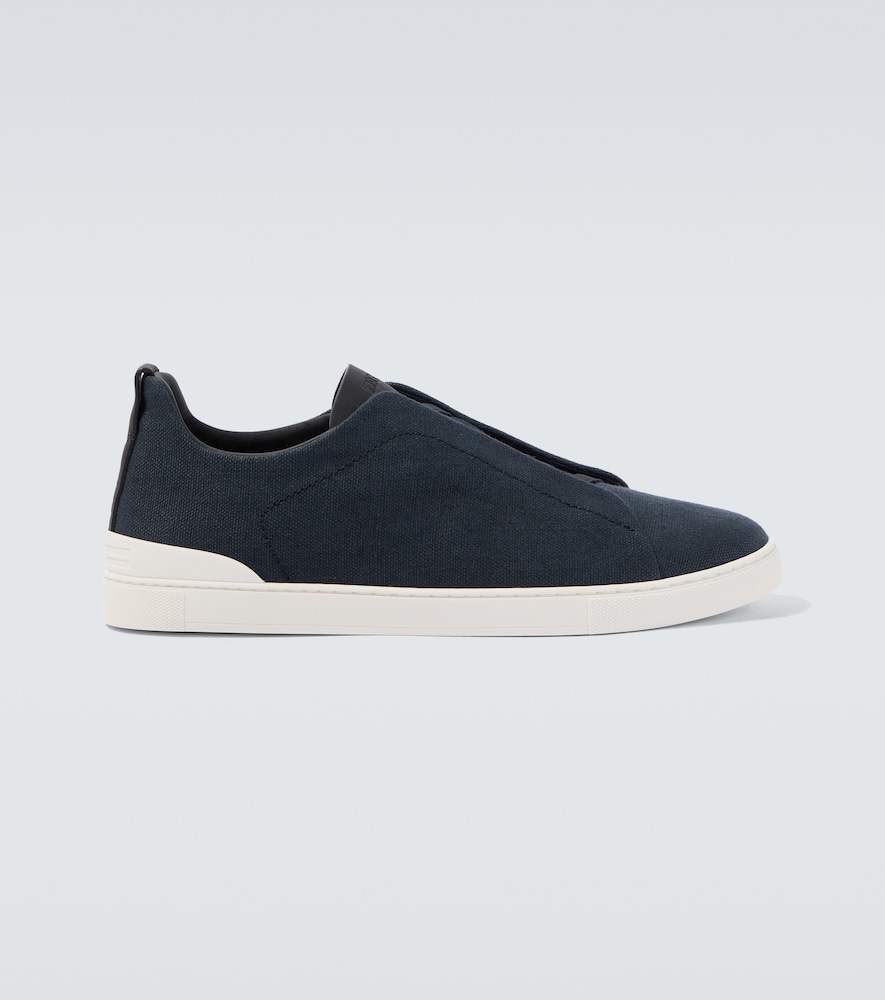 Zegna Triple Stitch canvas slip-on sneakers