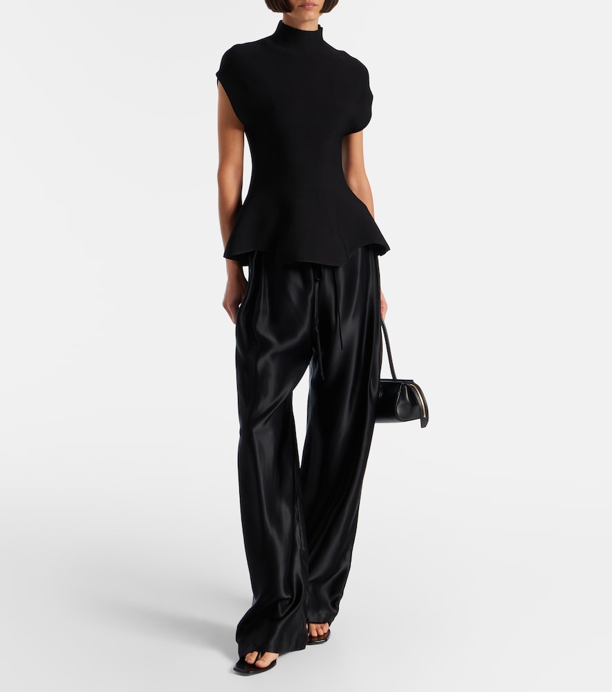Khaite Rohen satin wide-leg pants