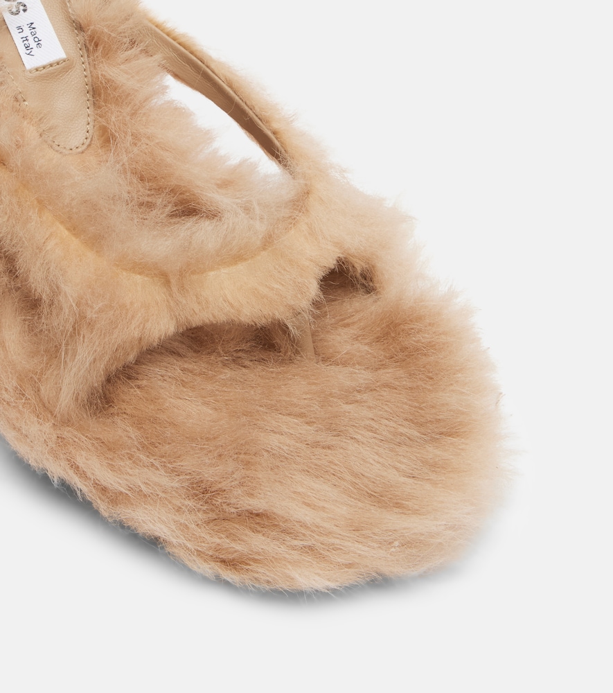  Acne Studios Acne Studios Shearling Thong Sandals 