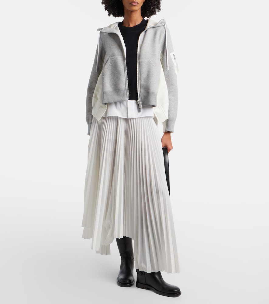 Sacai Paneled zip-up hoodie