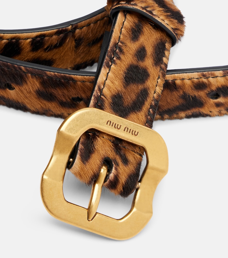 Miu Miu Miu Miu Bedruckter Gürtel Aus Kalbshaar 
