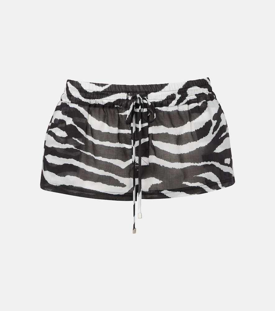 The Attico Zebra-print cotton muslin shorts