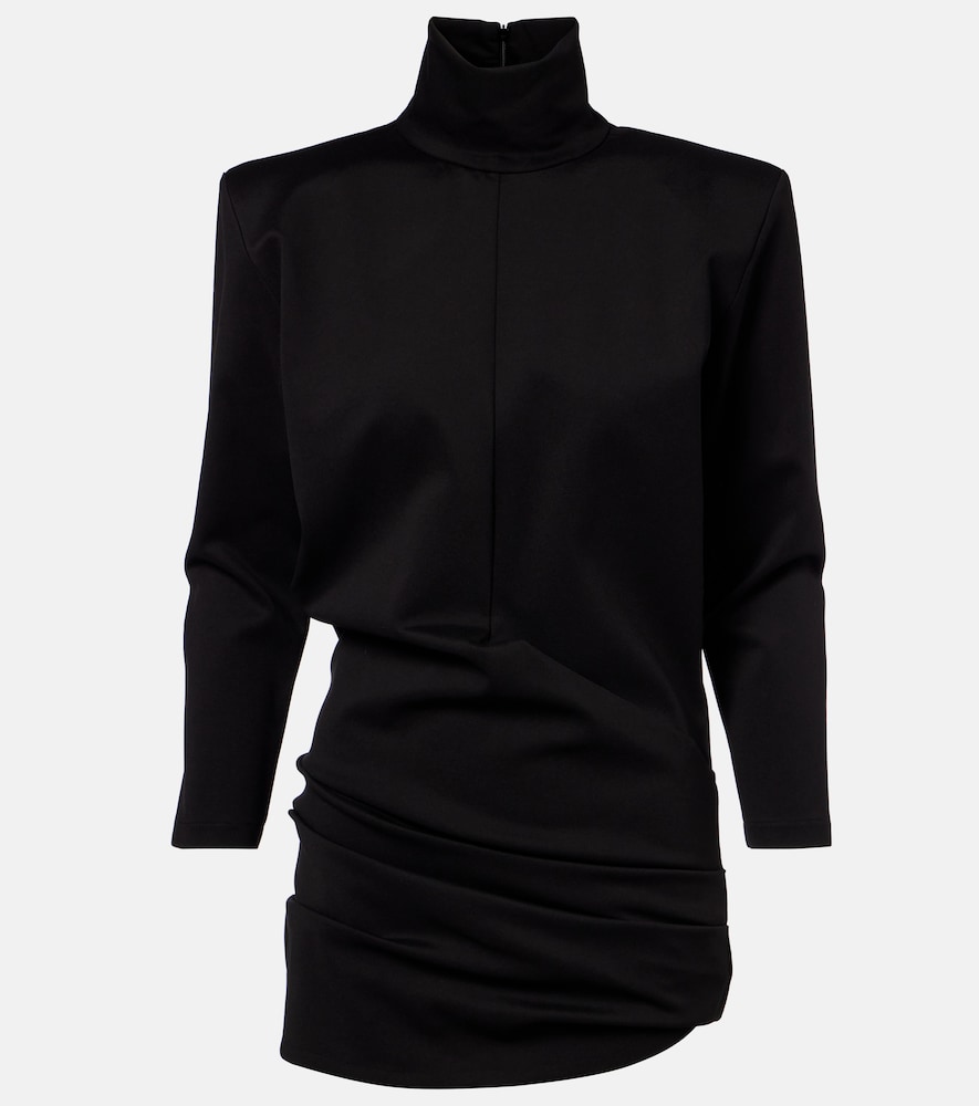 The Attico Women's Black Draped Turtleneck Jersey Minidress UK Size 12 - Mytheresa