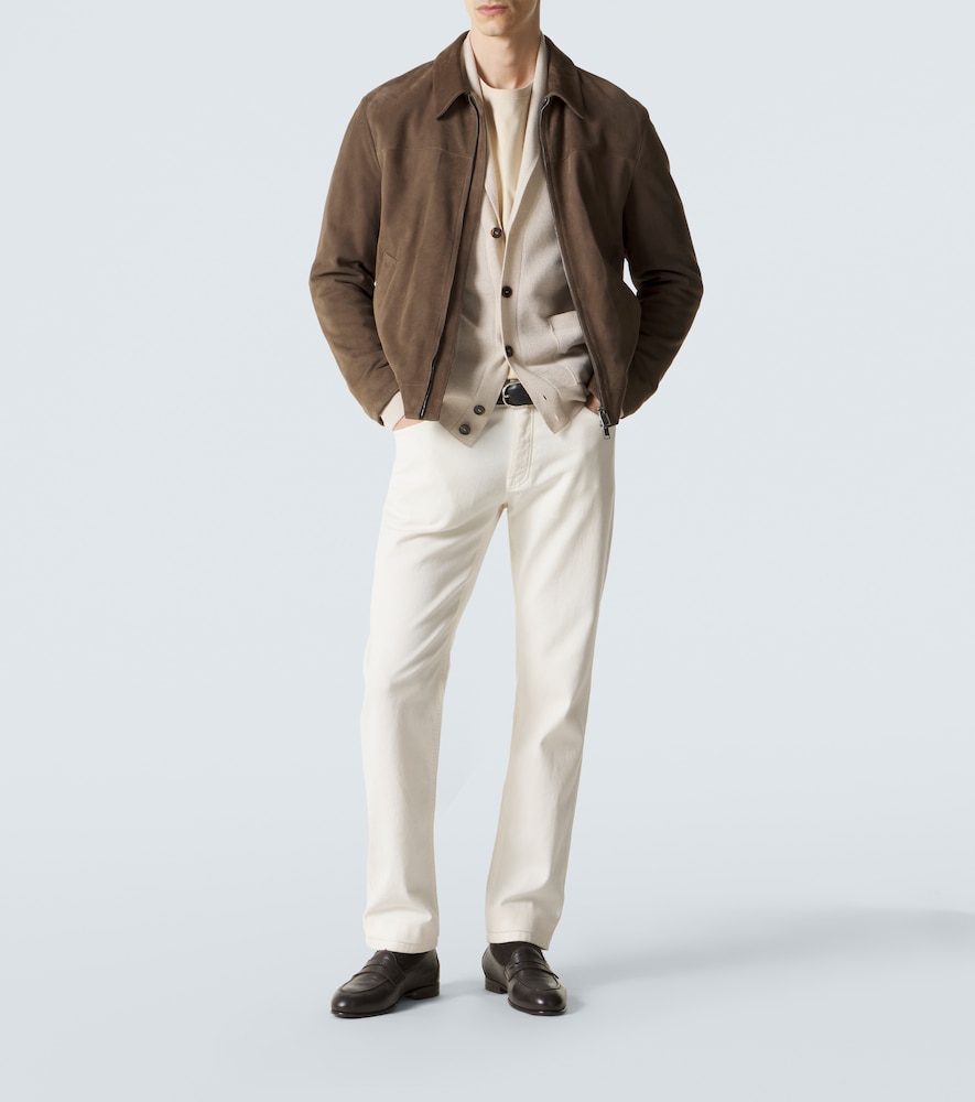 Suede Blouson Jacket