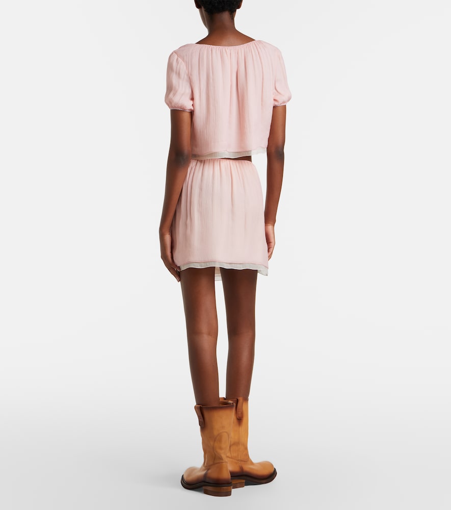  Miu Miu Miu Miu Layered Silk Chiffon Miniskirt 