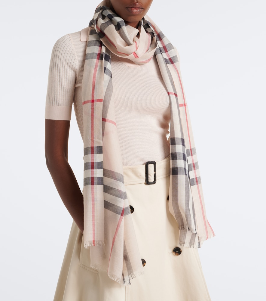 Burberry Check Wool And Silk Scarf