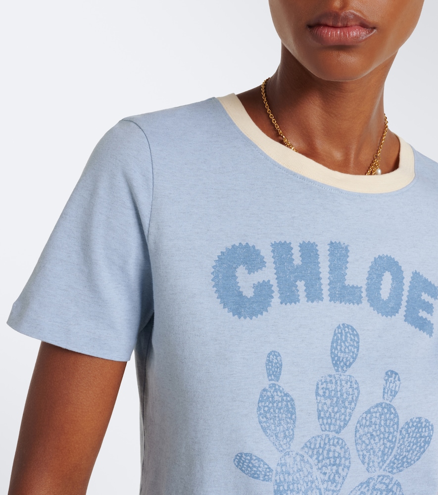 Chloé Logo Printed Cotton Jersey T-Shirt
