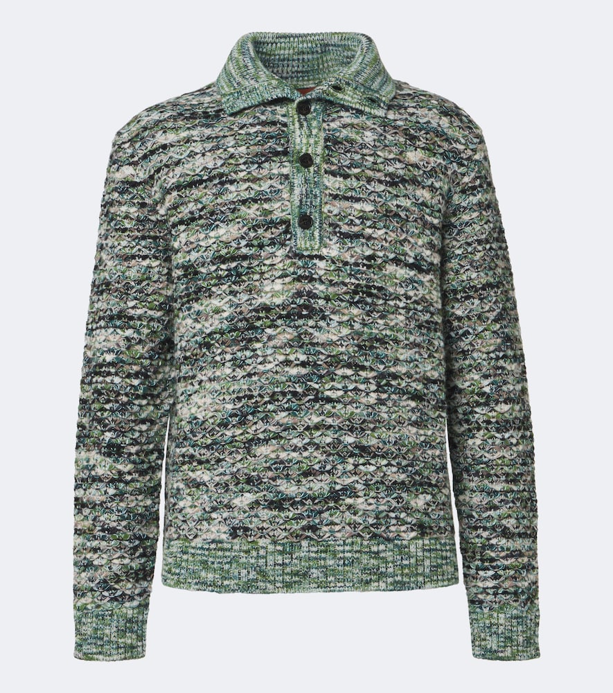 Wool-Blend Polo Sweater