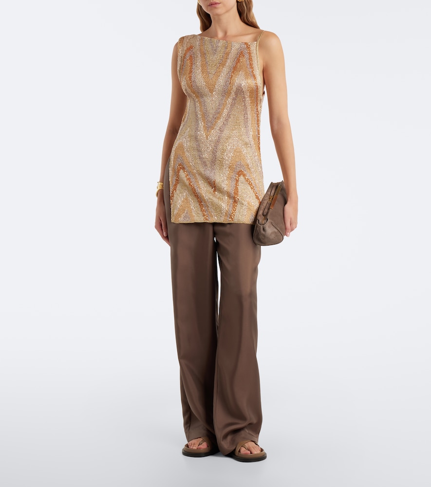 Zigzag Sequined Lamé Top