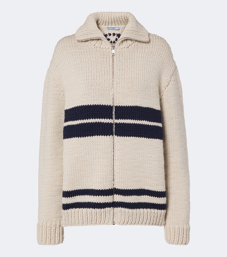 Cardigan in lana a righe