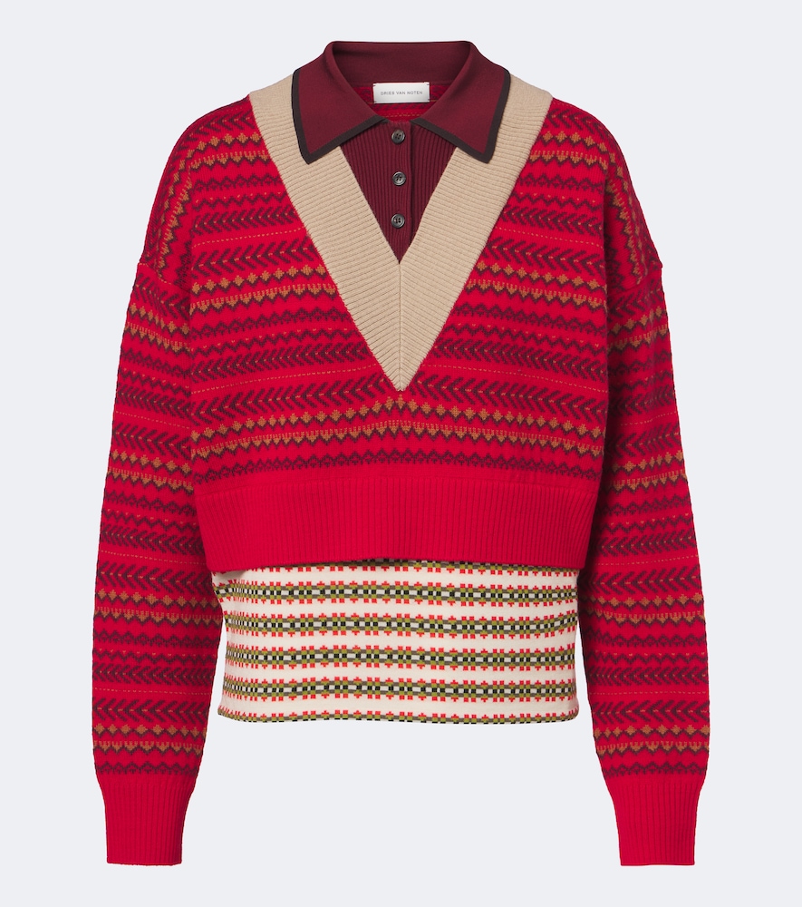 Wool-Blend Polo Sweater