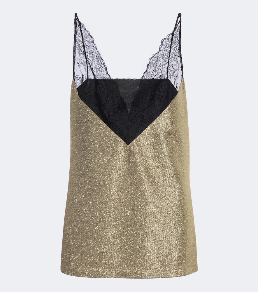 Camisole con pizzo e lamé