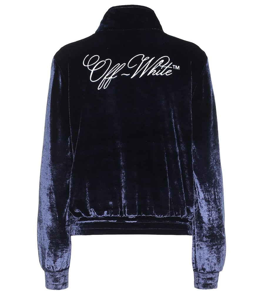 Click to view more detailed imagery on our partner's website Off-white Logo-embroidered Velour Track Jacket In Blue