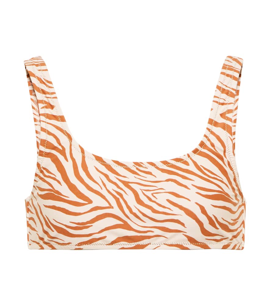 Reina Olga Rocky zebra-print bikini top