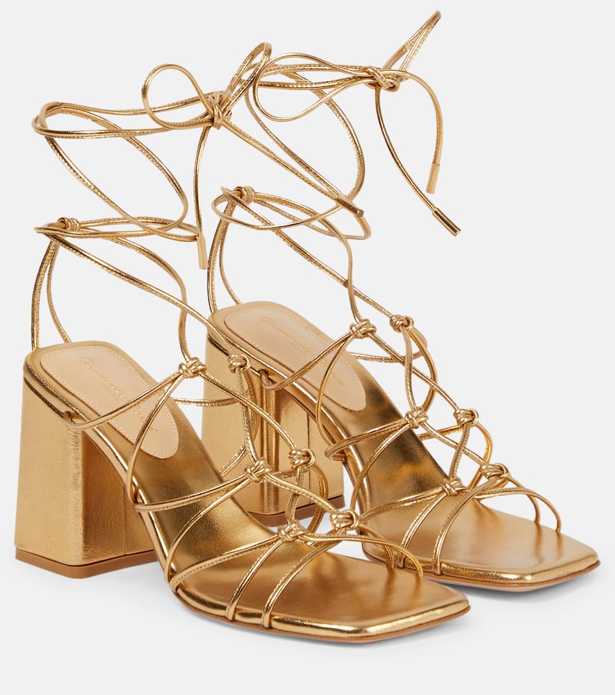 Gianvito Rossi Minas metallic leather sandals