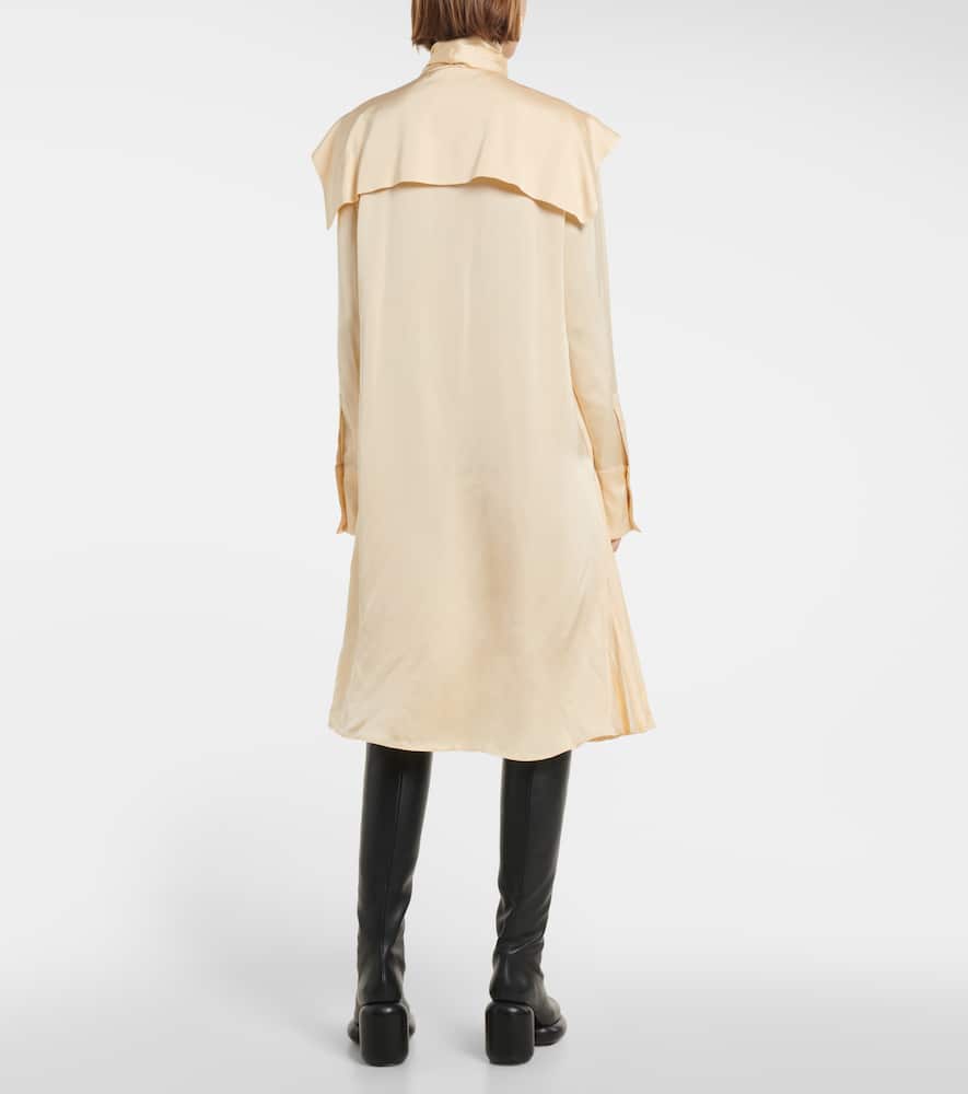 Jil Sander Satin Shirt Dress In Dune