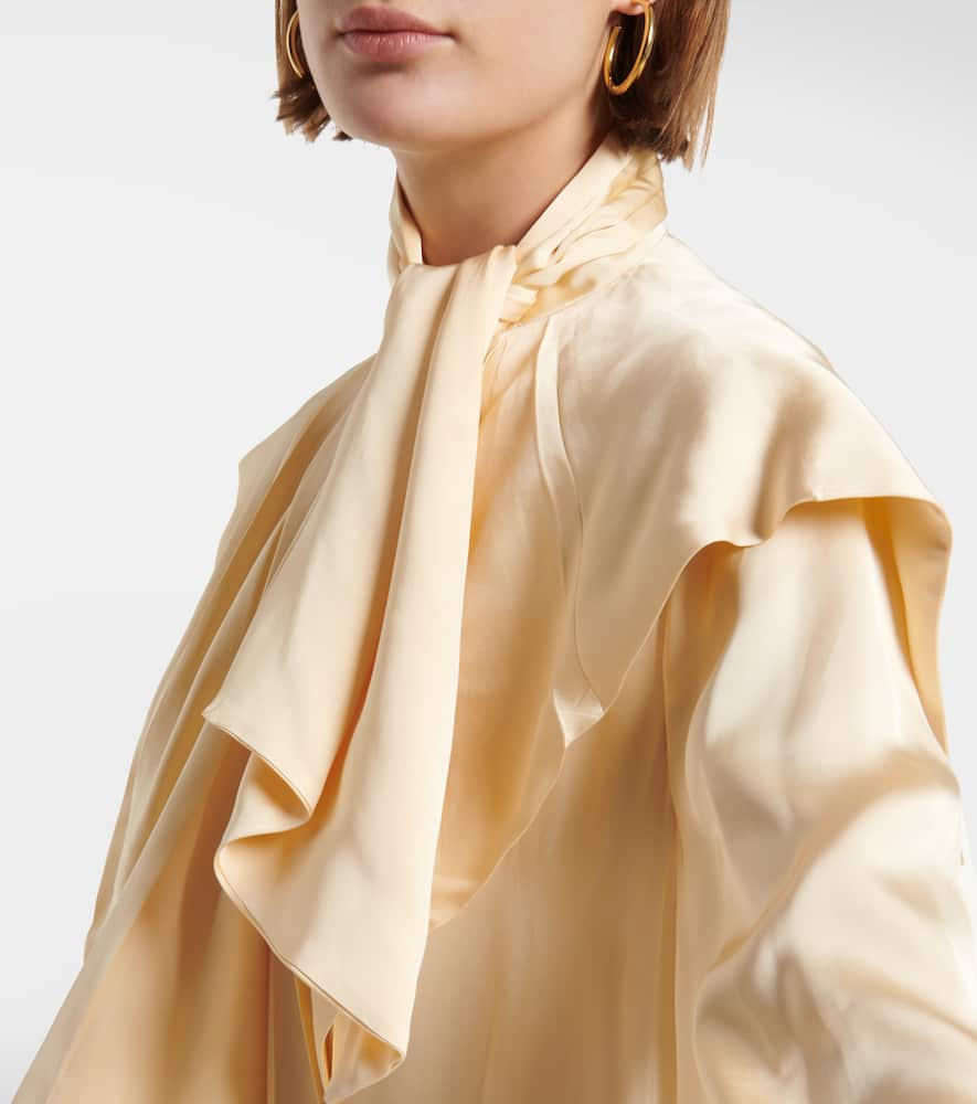 Shop Jil Sander Satin Shirt Dress In Dune