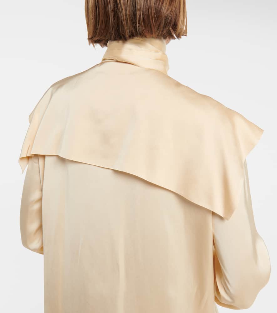 Jil Sander Satin Shirt Dress In Dune