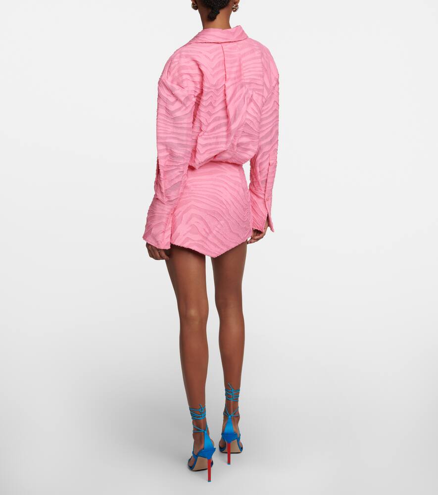 Attico Silvye Zebra-print Fil Coupé Minidress In Geranium