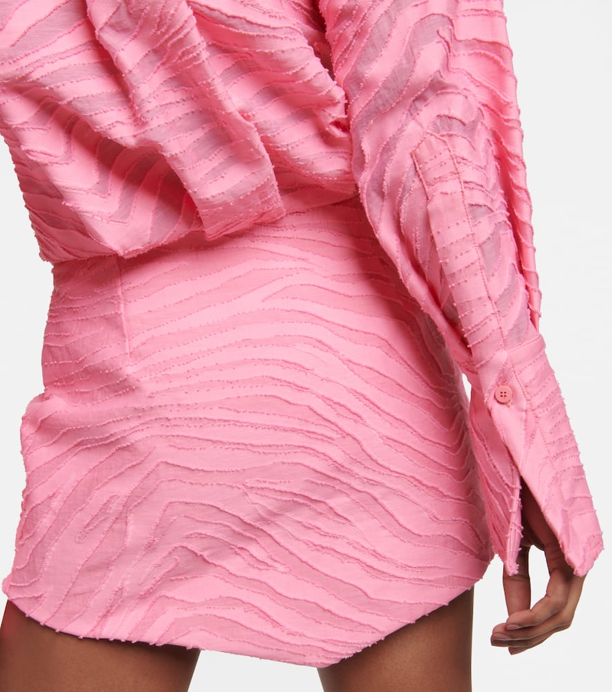 Attico Silvye Zebra-print Fil Coupé Minidress In Geranium