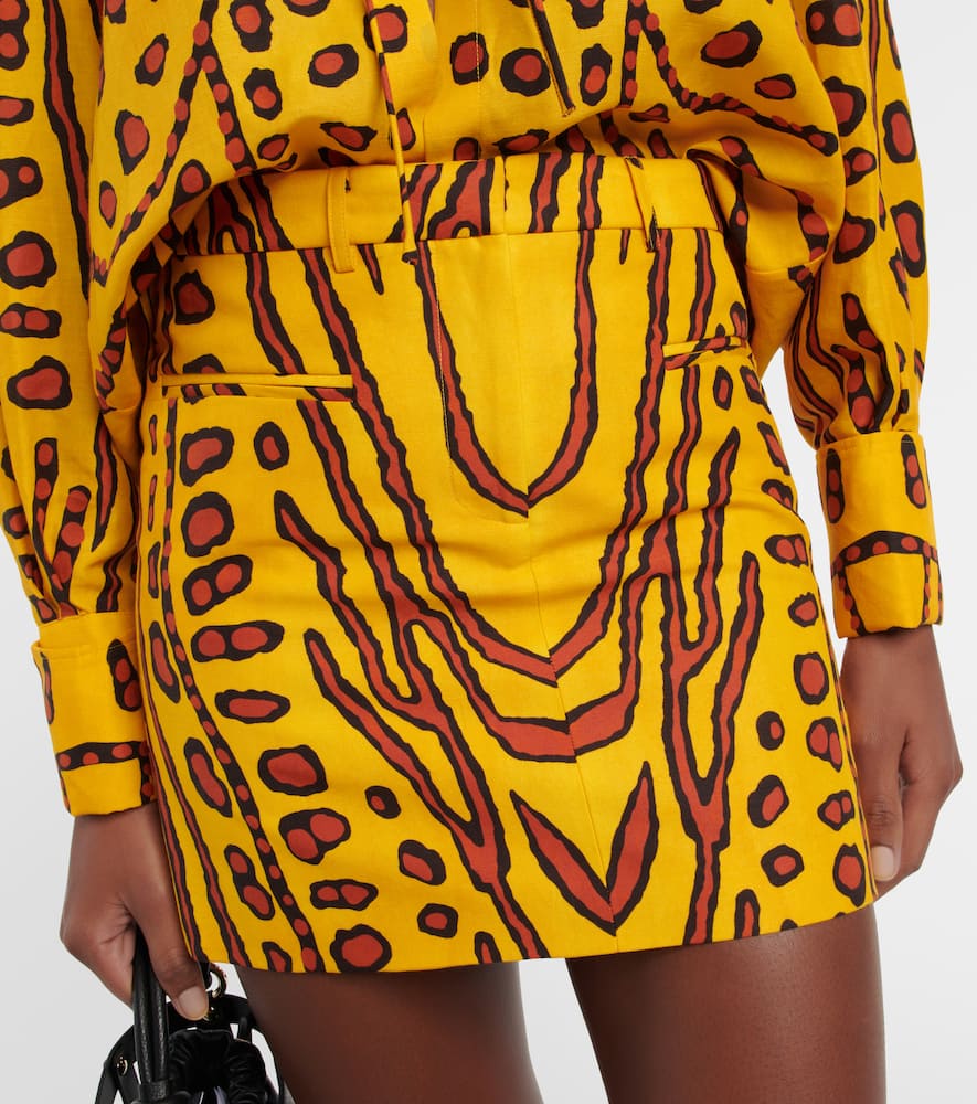 Altuzarra Zola Printed Lyocell And Linen-blend Mini Skirt In Butterscotch