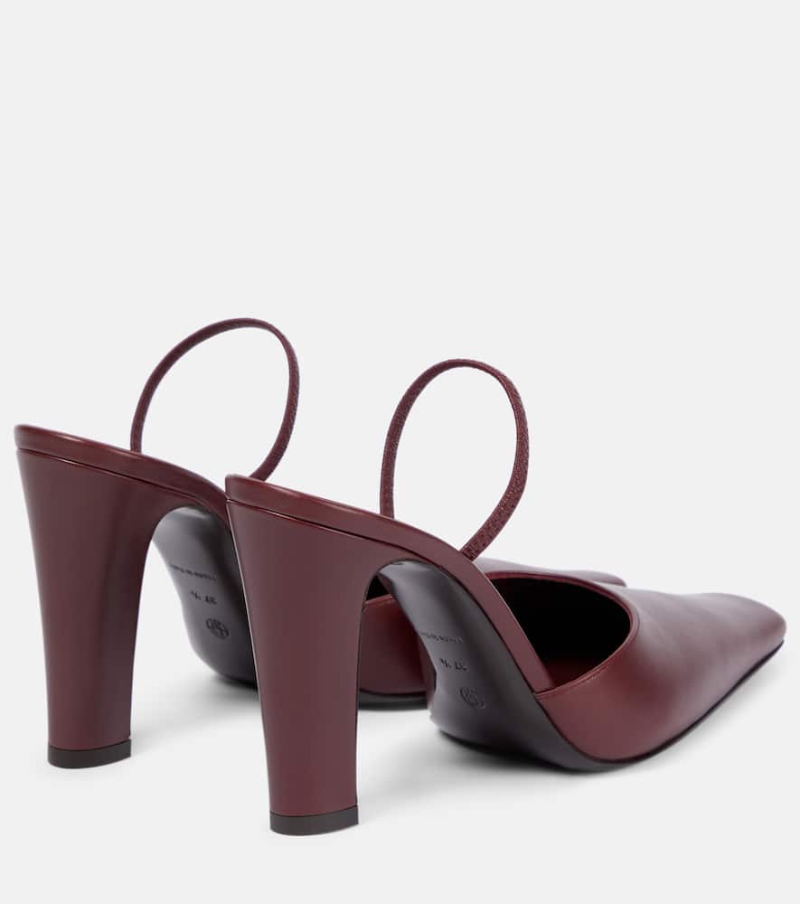The Row Leather Slingback Pumps In Red