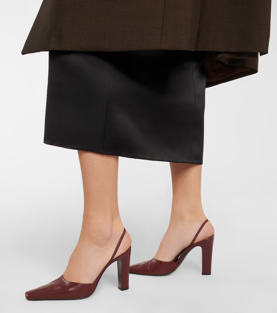 The Row Leather Slingback Pumps In Red