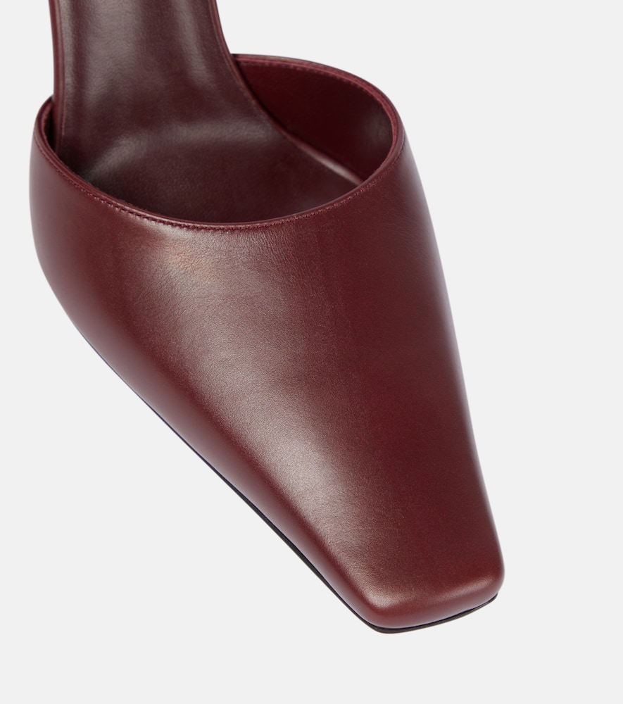 The Row Leather Slingback Pumps In Red