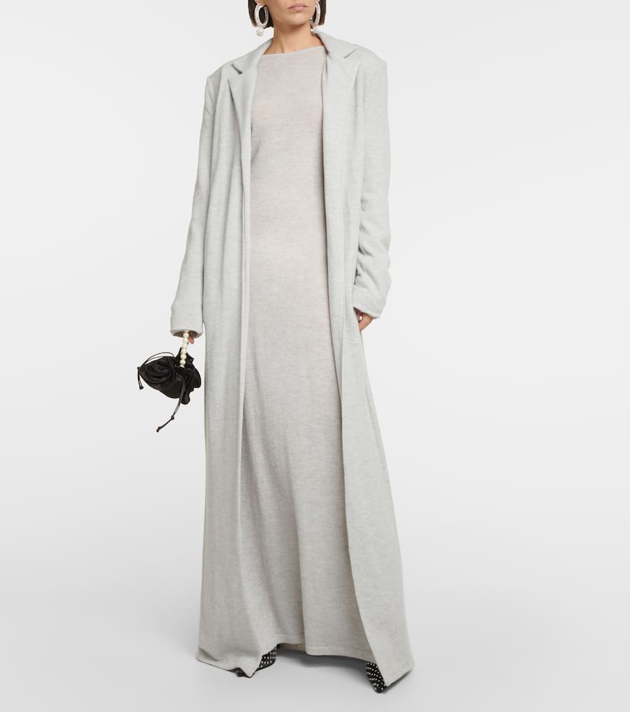 Shop Magda Butrym Alpaca-blend Maxi Dress In Grey