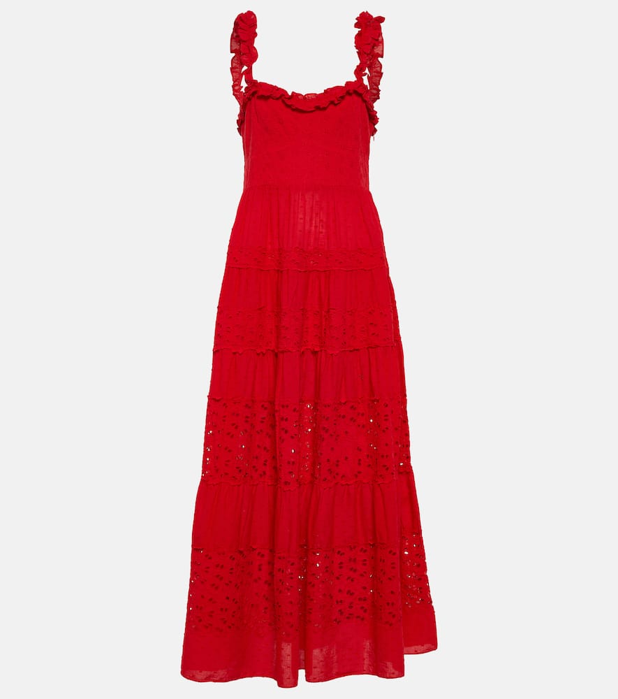 Evander openwork cotton midi dress