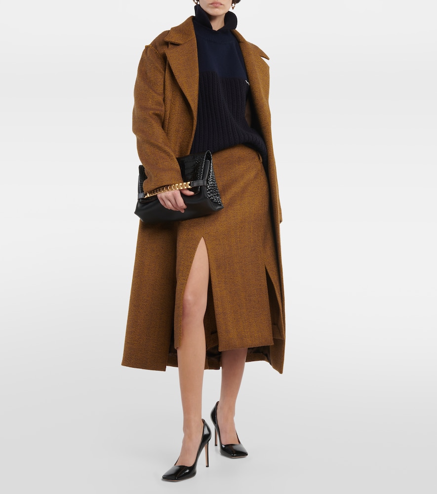 Victoria Beckham Double-collar Wool Sweater In Blue