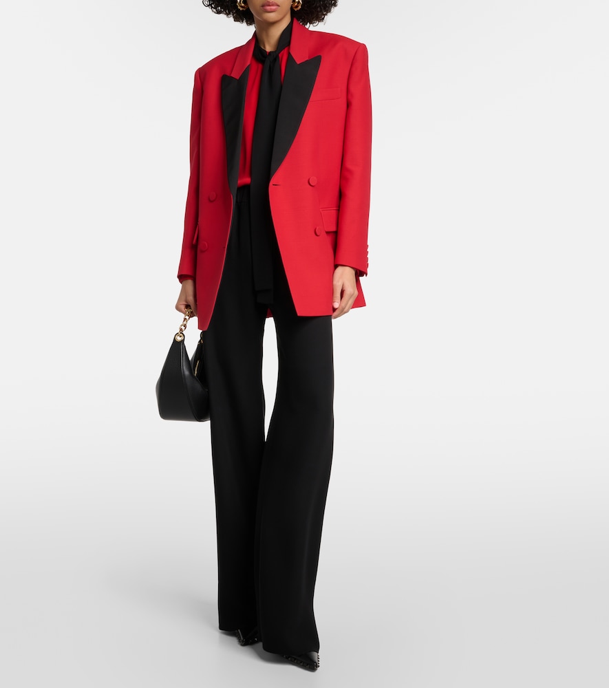 Valentino Mid-rise silk wide-leg pants
