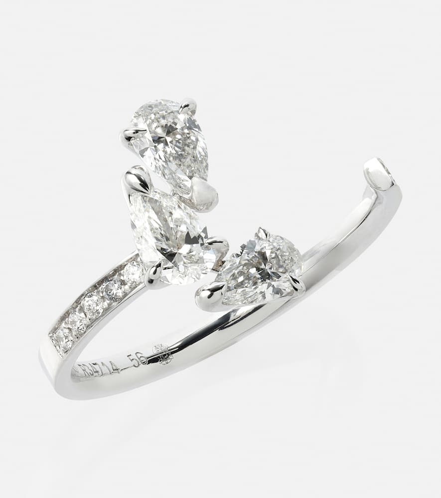 Shop Repossi Serti Sur Vide 18kt White Gold Ring With Diamonds In Silver