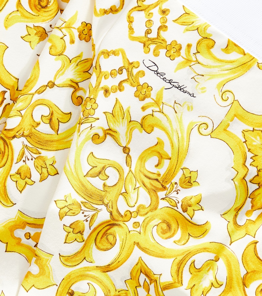 DOLCE & GABBANA MAJOLICA COTTON-BLEND JERSEY LEGGINGS