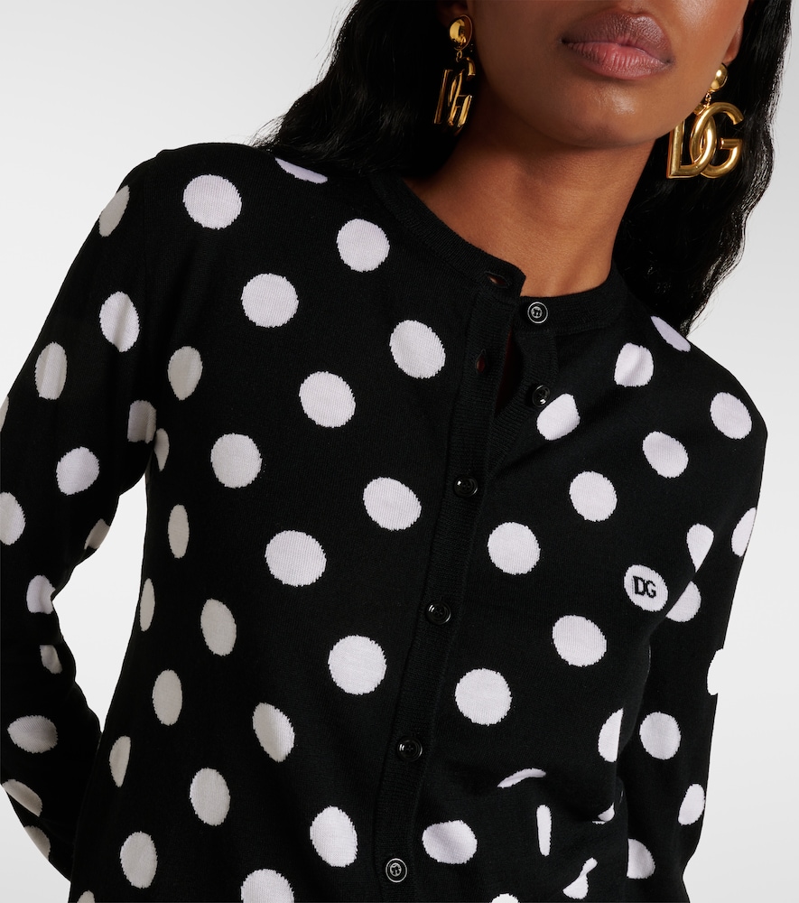  Dolce&gabbana Dolce&gabbana Polka-dot Wool And Silk Cardigan 