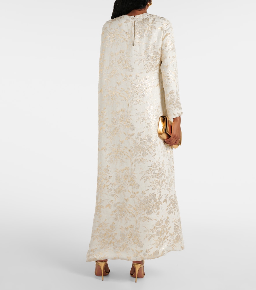  Markarian Markarian Felice Floral Caped Jacquard Midi Dress 