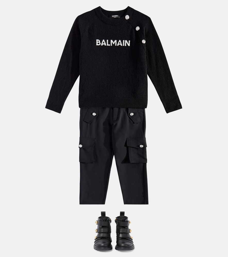  Balmain Kids Balmain Kids Logo Wool-blend Sweater 