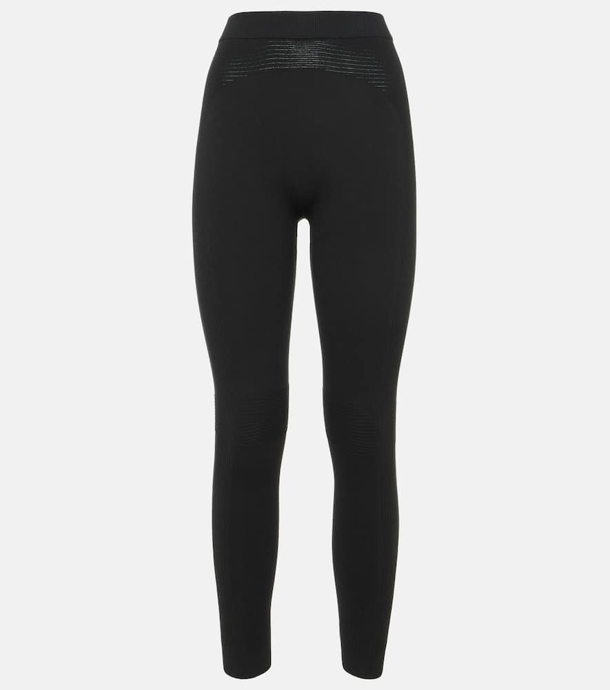 Ribbed-knit silk-blend leggings