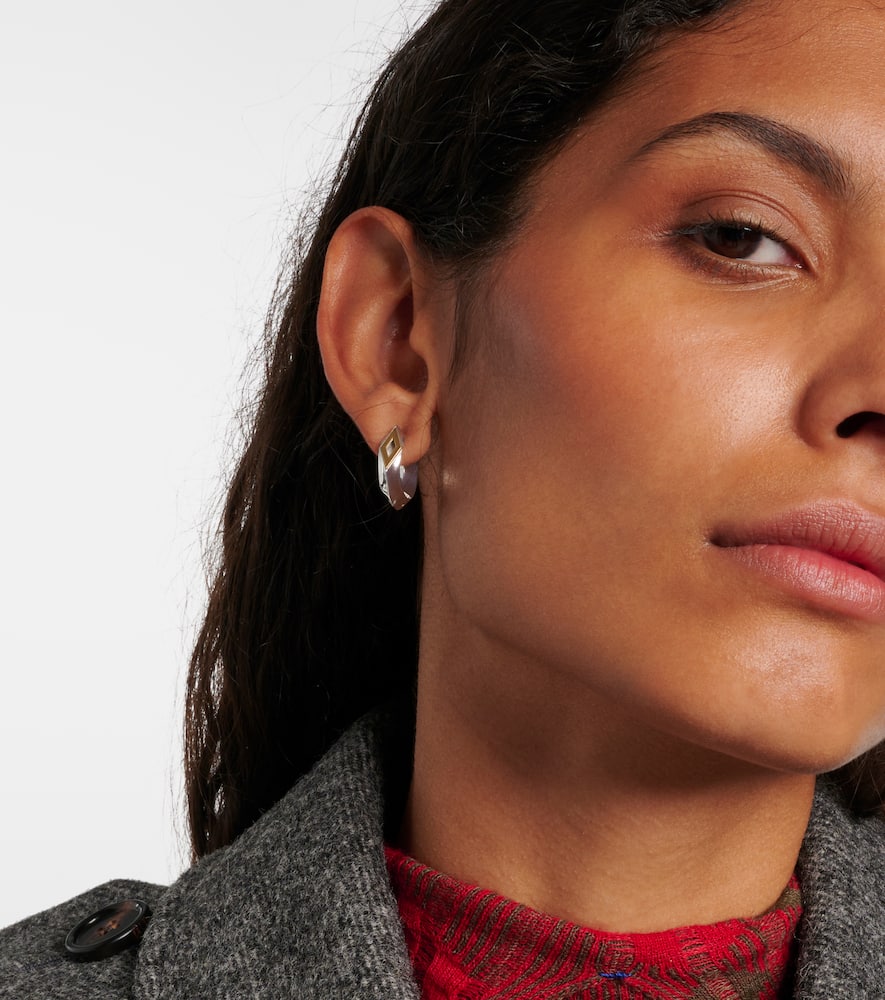 Burberry Rose Monogram Earrings In Silver - 49% Off