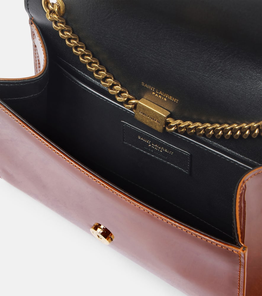 SAINT LAURENT KATE SMALL PATENT LEATHER WALLET ON CHAIN